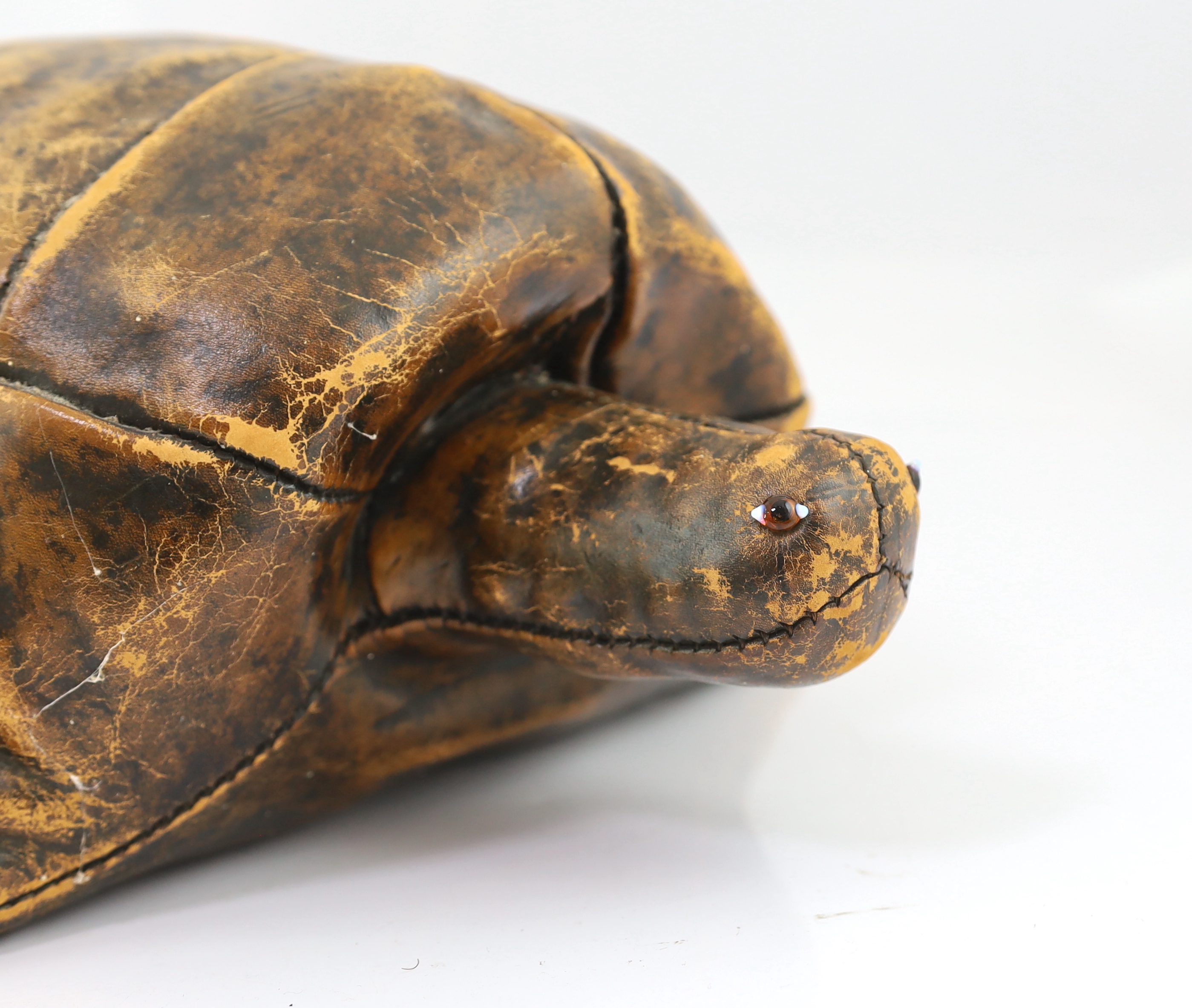 Omersa for Liberty & Co., a brown leather model of a tortoise
